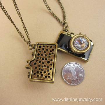 Rhinestone Camera Pendant Necklace Cheap Fashion Jewelry